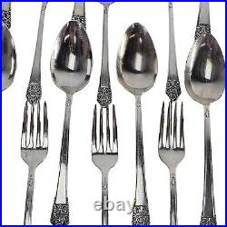 VTG Original Rogers DeLuxe Silver Plate Silverware, Precious 88 Piece Set