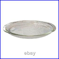 VTG Sheridan Silverplated Large Oval Footed Platter With Pyrex Glass Insert # 1233