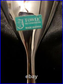 VTG Towle Copenhagen Silver Plated Salad Serving Set Fork Spoon In Storage Box