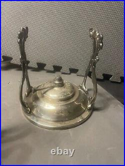 VTG Vintage FB Rogers Silver Plated Tilting Teapot With Stand & Burner Footed