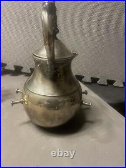 VTG Vintage FB Rogers Silver Plated Tilting Teapot With Stand & Burner Footed