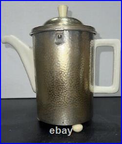 VTG WMF German Art Deco Bauhaus Hammered Silverplate Coffee/ Teapot, 1,0L /D. R. P