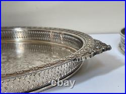 VTG-Wm Rogers & Son Silver Plated Large Tea Drinks-Serving Tray Set- Historical