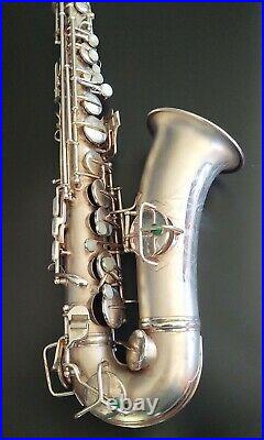 Very Nice Vintage Silver Plated Conn Wonder Alto Saxophone with Gold Wash Bell