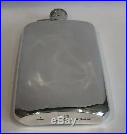 Very Rare! Large Vintage Dunhill Silver Plate 12 oz. Hip Flask Made in England