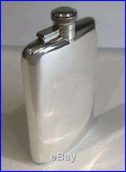 Very Rare! Large Vintage Dunhill Silver Plate 12 oz. Hip Flask Made in England