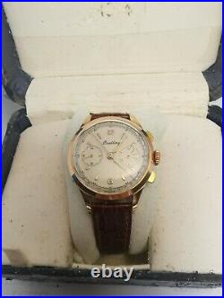 Very rare Vintage Breitling Chronograph Gold Plated/Steel Men Watch boxed