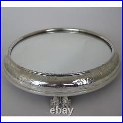 Victorian Silver Plated Circular Mirror Wedding Cake Stand
