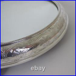 Victorian Silver Plated Circular Mirror Wedding Cake Stand