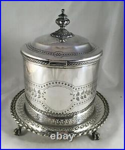 Victorian Silver Plated Pierced Biscuit Box By James Dixon & Sons FZX