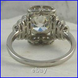 Victorian Vintage 3Ct Round Diamonds Art Deco Wedding Ring 14K White Gold Plated
