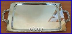 Viners silver plate electroplate vintage Art Deco antique large rectangular tray