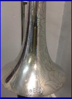 Vintag slide trombone 44h conquerer CG CONN silverplate original case