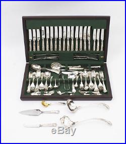 Vintage 114 piece canteen'Kings Pattern' silver plated cutlery G. Ruddock 20thC