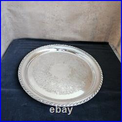Vintage 12 INTERNATIONAL SILVER Co. Ornate Silverplated Serving Tray