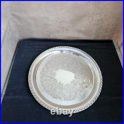 Vintage 12 INTERNATIONAL SILVER Co. Ornate Silverplated Serving Tray