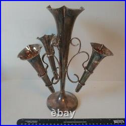 Vintage 12 Inch Antique Silver Plated Empergne Vase Potter Sheffield Hallmarks