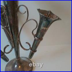 Vintage 12 Inch Antique Silver Plated Empergne Vase Potter Sheffield Hallmarks
