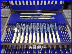 Vintage 146 Piece Viners Old English Pattern Canteen Of Silver Plated Cutlery