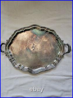 Vintage 1795 REED & BARTON 25 Winthrop Silver Plated Tray Platter 29,5×21×3/8