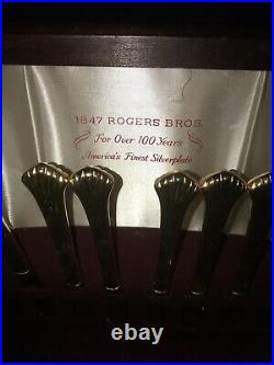 Vintage 1847 60- Piece Rogers Bros. IS Gold- Plated Flatware Set
