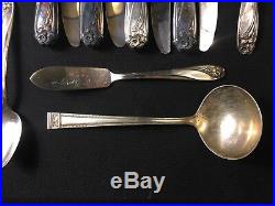 Vintage 1847 ROGERS BROS Silverplate DAFFODIL SERVICE FOR 8 SILVERWARE