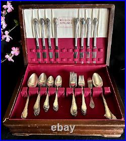 Vintage 1847 Roger & Sons Remembrance IS Silver plate Flatware in Box (51 pcs)