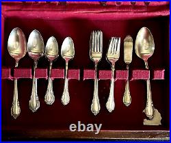 Vintage 1847 Roger & Sons Remembrance IS Silver plate Flatware in Box (51 pcs)