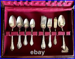 Vintage 1847 Roger & Sons Remembrance IS Silver plate Flatware in Box (51 pcs)