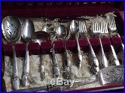 Vintage 1847 Rogers Bros First Love International Silver Flatware 85 Pcs & Chest