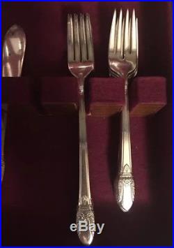Vintage 1847 Rogers Bros First Love Silverware Set With Chest #54 Pieces Total