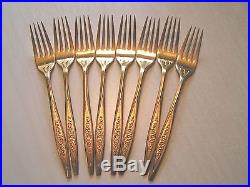 Vintage 1847 Rogers Bros Gold Plated Stainless Steel Flatware 50 piece set for 8