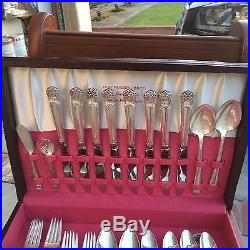 Vintage 1847 Rogers Bros Silver Plate Flatware Set w. Box 52 ETERNALLY YOURS +8