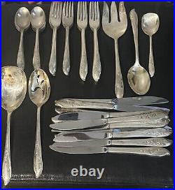 Vintage 1847 Rogers Bros Springtime Silverware 50 Piece Mixed Lot Silver Plate