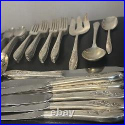 Vintage 1847 Rogers Bros Springtime Silverware 50 Piece Mixed Lot Silver Plate