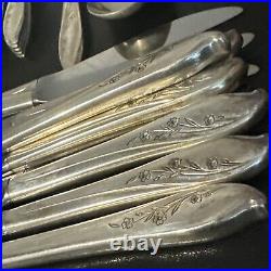 Vintage 1847 Rogers Bros Springtime Silverware 50 Piece Mixed Lot Silver Plate