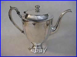 Vintage 1881 Rogers Canada Silverplated Teapot, Sugar Bowl, Creamer Set