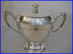 Vintage 1881 Rogers Canada Silverplated Teapot, Sugar Bowl, Creamer Set