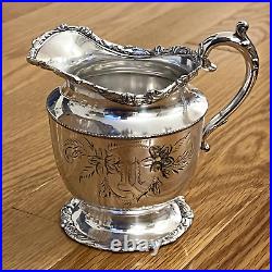 Vintage 1881 Rogers Quadruple New York Silver Plate 4-Piece Tea Set Monogramed