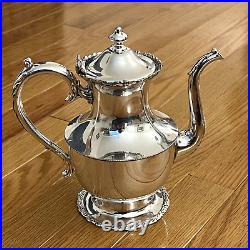 Vintage 1881 Rogers Quadruple New York Silver Plate 4-Piece Tea Set Monogramed