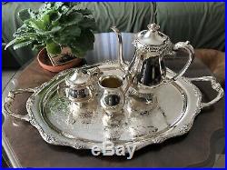 Vintage, 1881 Rogers, Silver Platted Glenrose Tea Set With Serving Platter