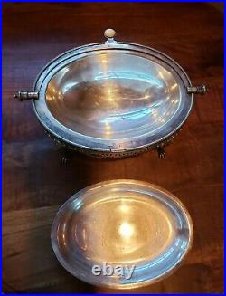 Vintage 1881-V mark ELKINGTON Silver Plate Domed Roll Top Buffet Server -Rare