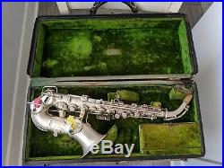 Vintage 1914 C. G. Conn Selmer New York Silver Plated Curved Soprano Saxophone