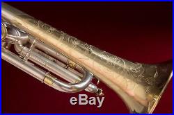 Vintage 1925 Conn 80A Cornet Two Tone Gold and Silver Plate with Gold Bell MINTY