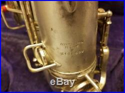 Vintage 1926 Conn Silver Plate Gold Bell Tenor Saxophone Original Case