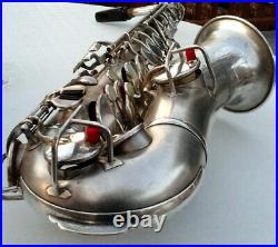 Vintage 1927 KING Silver Plated Alto Sax in Restorable Condition withOriginal Case