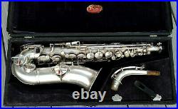 Vintage 1927 KING Silver Plated Alto Sax in Restorable Condition withOriginal Case