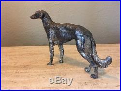 Vintage 1930s/40s JB Jennings Borzoi Afghan Hound Silver Plate Sculpture 9.5