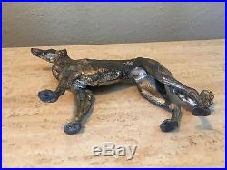 Vintage 1930s/40s JB Jennings Borzoi Afghan Hound Silver Plate Sculpture 9.5