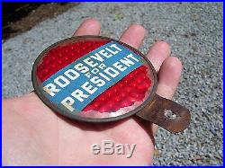Vintage 1936 Roosevelt FDR Campaign auto license plate topper kit gm car chevy
